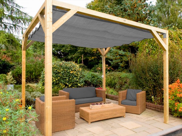 Pergola en bois autoportante store bateau