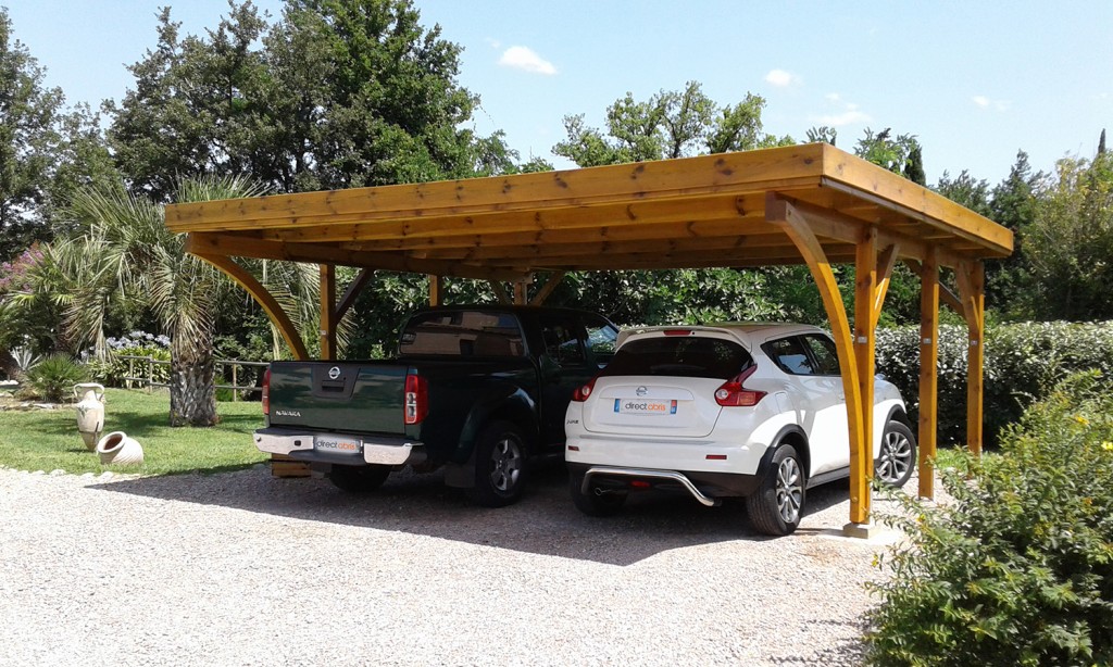 Carport bois 2 voitures